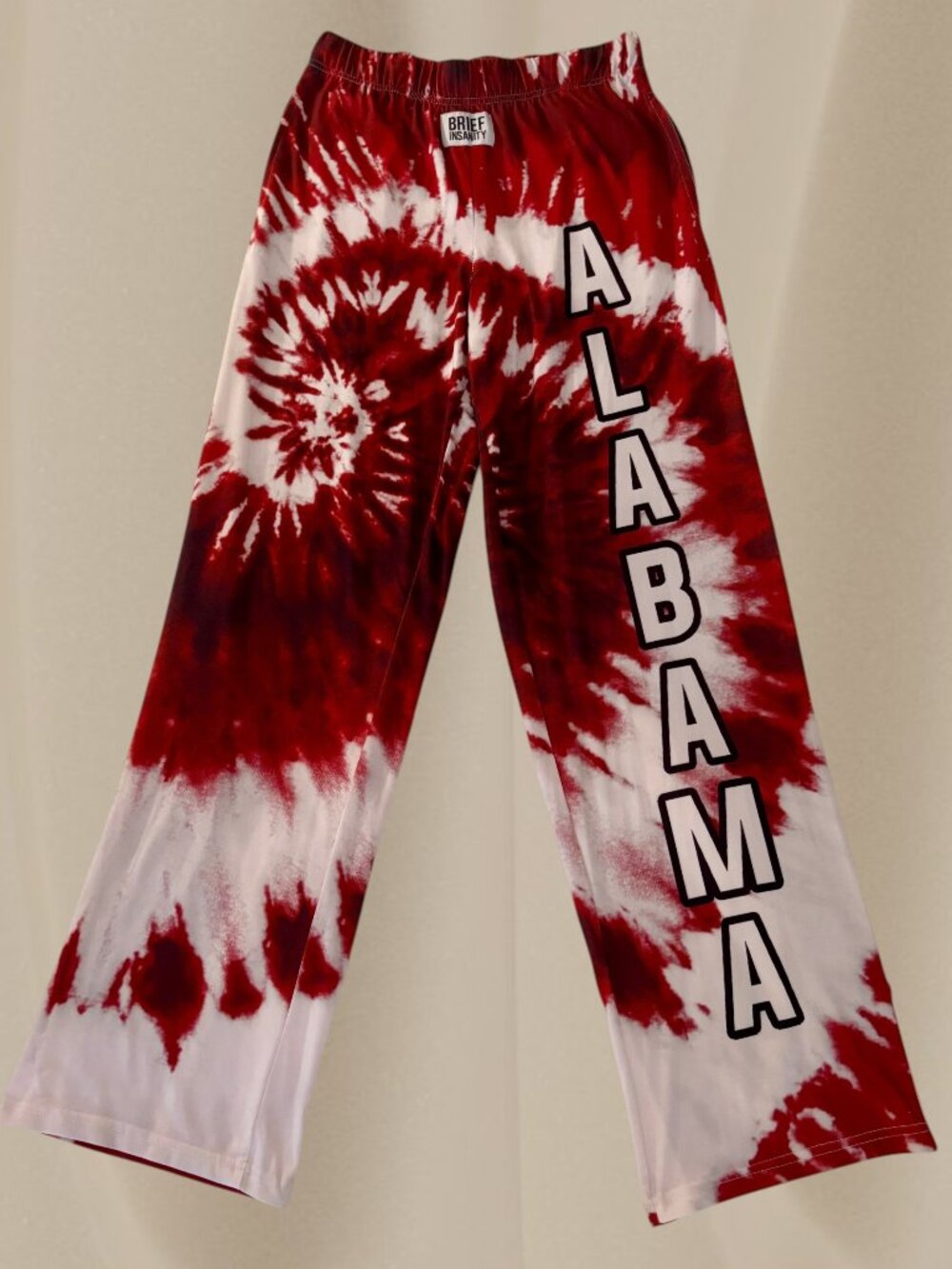 Alabama Crimson Tide Collegiate Lounge Pants Tie Dye Unisex Brief Insanity Med